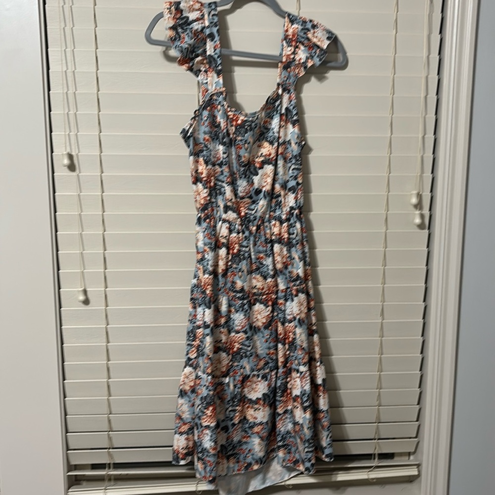 XL mid length floral dress with open back